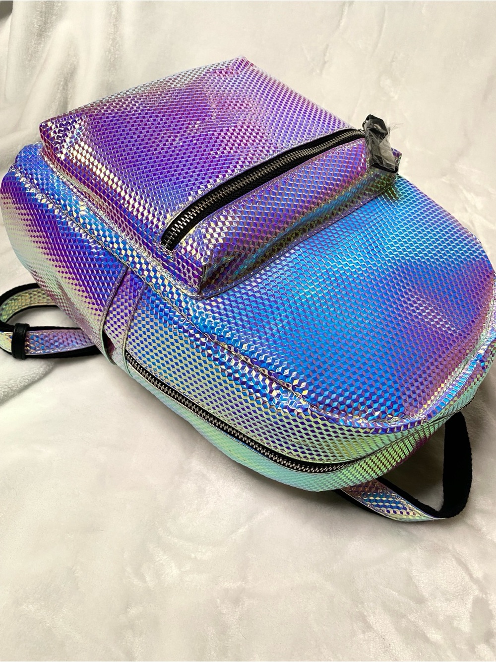 Holographic Color Shift Cyber Rave Mini Backpack - Picture 4 of 13